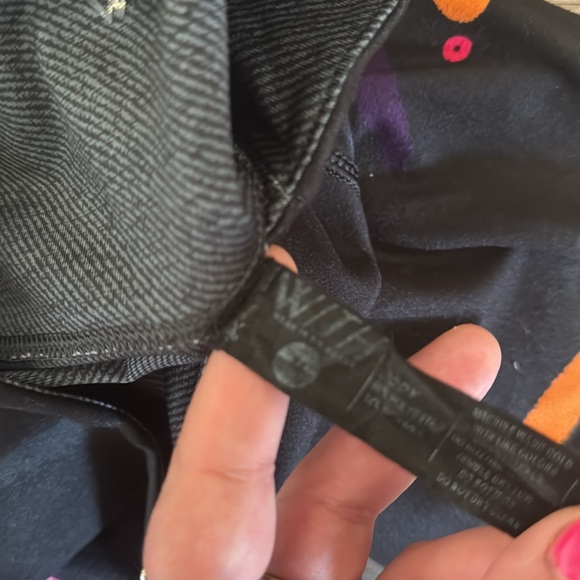 Peloton X Hust Wilson black orange purple 80s print reversible grey leggings M - Picture 4 of 7